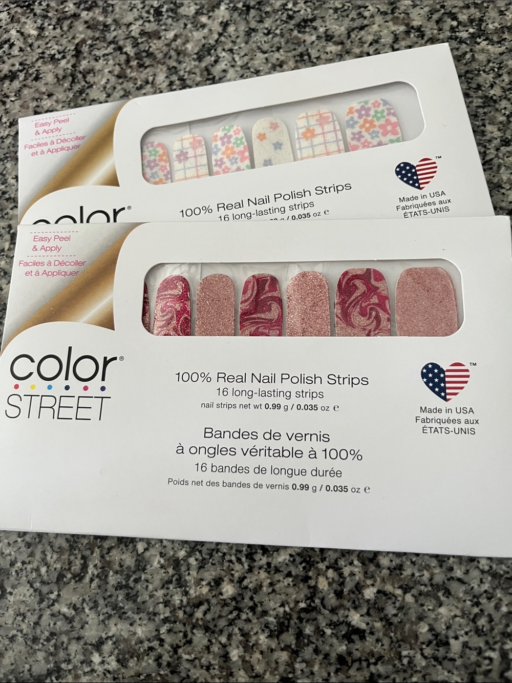 Color Street Pink Floral & Swirl Nail Strips  (2 packs)